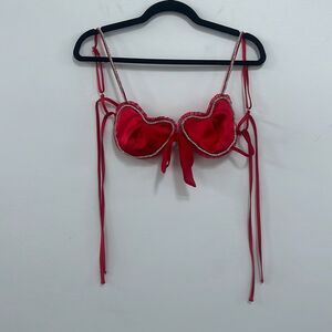 For Love & Lemons Women's Red Top - Small